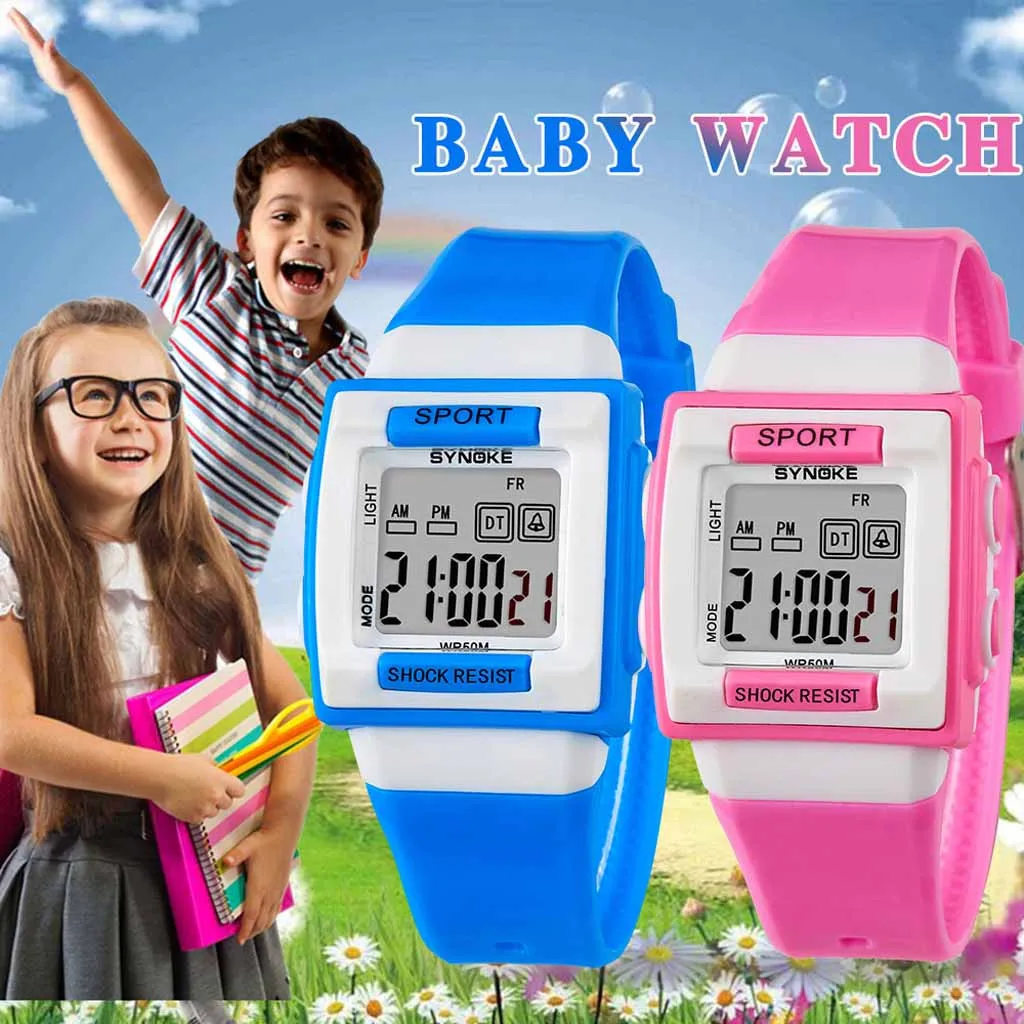 

Children's luminous alarm waterproof multifunctional student electronic watch luminous electronic watch смаѬ ас деские 50*